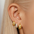 wholesale Metal Brass With Rhinestones, Trendy Ear Cuffs, Minimalist Exaggerated Earrings For-0-1