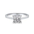 wholesale Sterling Silver 154#S925 Moissanite Ring Square Four-Prong 1 Carat 2 Carat Princess Cut Colored Moissanite Ring-0-3