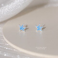 wholesale 925 Sterling Silver Small Resin Starfish Earrings Studs Earrings For Women-0-1