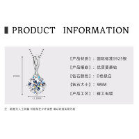 S925 Silver 3-Carat D Color Moissanite Teardrop Necklace Geometric Choker-3-carat teardrop pendant [White Gold]  925 Silver