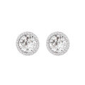 wholesale S925 Sterling Silver Fully Diamond-Studded Bling Earrings, Luxe High-End Hypoallergenic Ear Piercing Jewelry, Xiaohongshang Viral Trend-0-4