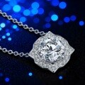 S925 Silver Cross-Border Star Moissanite Pendant Necklace-0-1