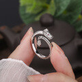 wholesale S925 Sterling Silver Artisan Dragon Tail Dragon-Shaped Ring, Majestic and Exquisite Filigree Craftsmanship, Advanced Ancient Method Design Women's Ring-0-5