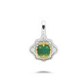 wholesale 925 Silver Gold-Plated Dungri New Retro Color-Divided Pendant Necklace Set with Inlaid Natural Chalcedony-0-4
