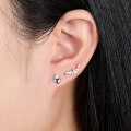 wholesale 925 Sterling Silver Minimalist Zircon Heart Stud Earrings, Wholesale New Simple Ins Ear Studs-0-3