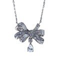 wholesale S925 Silver Bow Necklace with Pendant, Zhuo Zhifan Jewelry New Light Luxury Fashion European and American Women's Hot Seller-0-4