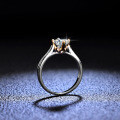 18K Gold Plated Silver Moissanite Ring Four-Prong Women's Live Stream Wholesale-0-0