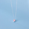 wholesale S925 silver Na Lan Korean-style minimalist fashion diamond-inlaid heart necklace, summer fresh and sweet accessory D8849-0-2
