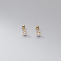 wholesale S925 silver ear studs Korean version minimalist elegant pearl synthetic bead sweet threaded earrings M00349-0-2