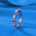 wholesale S925 Silver Jewelry New Style Zircon White Purple Full Diamond European and American Fashion Wholesale Ring with High-End Feel-0-1