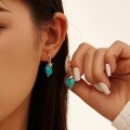 wholesale 925 Sterling Silver Cloud-Pull Earrings, Unique Niche Design Irregular Turquoise Star Earrings for Wholesale-0-3