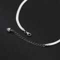wholesale S925 Silver Korean Style Smooth Heart Wide Snake Chain Anklet Simple and Elegant Women's Anklet S567-0-2