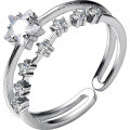 wholesale S925 Silver Nalan Forest Style Inlaid Diamond Double-Layer Star Open Ring Sweet Star Index Finger Ring J5315-0-4