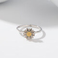 wholesale S925 Sterling Silver Women's Ring Simple and Fresh Daisy Adjustable Finger Ring Summer Hand Jewelry Cross-Border New Accessory-0-1