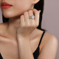 wholesale 925 Sterling Silver Fashionable Light Luxury High-End Sense Ring, Does Not Fade, Lady-like Temperament Ins Style Moissanite Ring for Women, Small and Niche-0-3