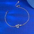 wholesale S925 Silver Exquisite Small Snake Bracelet Adjustable Chain Zircon Inlaid Light Luxury Niche Live Cross-Border Style-0-1