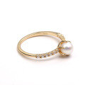 wholesale S925 Gold-Plated Silver, Natural Freshwater Pearl, Minimalist Women's Rings for Wholesale-0-1