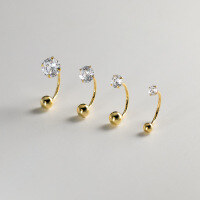 wholesale S925 Sterling Silver Small and Exquisite Screw Fastening Stud Earrings Sweet Ins Style Four-Prong Diamond-Embedded Spiral Thread Earrings M05586-Silver-Pair 3mm