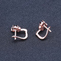 wholesale Rose Gold Plated S925 Silver Garnet Earrings, European and American New Luxury Style Inlaid with Natural Colored Gemstone Stud Earrings-0-3