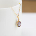 wholesale S925 Silver Plated 14K Gold Amethyst Labradorite Double-sided Necklace, Japanese Minimalist Fresh and Gentle Style-0-3