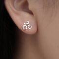 wholesale S925 Sterling Silver Playful Little Bicycle Earrings Fashionable Unique Niche Design Sense Ear Accessories Wholesale Supply-0-1