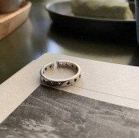 wholesale S925 Sterling Silver Hollow Star Open Ring for Women, Small Batch Design, Minimalist and Versatile, Cross-Border Best Seller-xb259--Hollow Star Open Ring