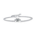 wholesale 1ct Moissanite Cuban Bracelet in S925 Silver Plated with 18K White Gold, Trendy Unisex Jewelry for Wholesale-0-4