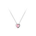 wholesale S925 silver Na Lan Korean-style minimalist fashion diamond-inlaid heart necklace, summer fresh and sweet accessory D8849-0-4