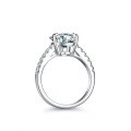 S925 Silver Moissanite Ring Women's Luxury Pave Fancy Champagne Yellow Pear Shape 4 Carat-0-1