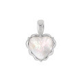 wholesale S925 Sterling Silver New Heart Pendant for Women, High-End Sense, Small and Unique, Personality and Elegance, Hollow-Out Mother-of-Pearl Design Peach Heart Silver Jewelry-0-7