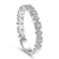 wholesale S925 Sterling Silver Zircon Single Row Diamond Ring for Women, European and American Style Fashion Ring, Tail Ring-0-4