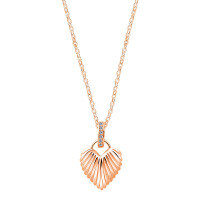 Gold-Plated 925 Sterling Silver Heart Pendant Necklace for Women-S925 Sterling Silver Rose Gold + Zircon  925 Silver