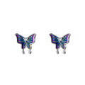 wholesale S925 Silver Korean Style Resin Butterfly Spiral Ear Studs Minimalist and Elegant Personality Ear Accessories M02776-0-4