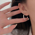 wholesale S925 Sterling Silver C-Shaped Semi-Circle Versatile Minimalist Earrings for Women, Small Niche Individualistic Cool-Toned Hoop Earrings-0-0