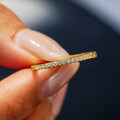 S925 Silver 18K Gold Plated Round Moissanite Band Ring-0-4
