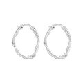 wholesale S925 Sterling Silver Pretzel Twist Hoop Earrings for Women, Minimalist Style, Small and Unique Geometric Silver Earrings-0-5