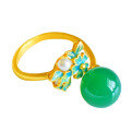 wholesale 925 Sterling Silver Gold-Plated Green Chrysoprase Ring with Cold Enamel Floral Palace-Style Openable Adjustable Women's Ring-0-4