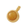wholesale Sterling Silver Gold-Plated Natural Beeswax Pendant Bracelet Necklace DIY Beading Material Charm Tag Dangle Accessories-0-4