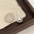 wholesale 999 Silver Maker S999 Lucky Turning Wealth Gourd Pendant Rotatable Fashion Trend National Style Versatile Necklace-0-1