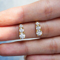 Sterling Silver Moissanite Earrings for Women, Luxury Classic Design, Cross-Border Wholesale-0-2