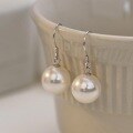 wholesale S925 silver shell pearl ear hooks, stylish and elegant, fresh and sweet ear accessories, perfect as a birthday gift for female friends-0-2