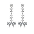 wholesale S925 Sterling Silver Korean and Japanese Hit Waterdrop Bow Zircon Inlaid Luxury Elegant Geometric Earrings-0-6