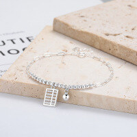 wholesale S925 Sterling Silver Korean Style Creative AB Chain Abacus Bead Auspicious Meaning Versatile Daily Bracelet for Women-303SH/approx. 3.3g 925 silver