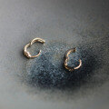 wholesale 9K Gold Wholesale Chain Style Small Hoop Earrings with Zirconia, Korean Elegant and Exquisite Ear Clips-0-2