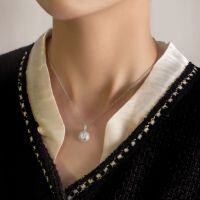 wholesale S925 solid silver minimalist textured drop pendant with brushed finish, versatile and classic retro necklace-BX0381-White Gold>925 Silver