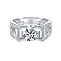 wholesale S925 Sterling Silver Elegant Men's Ring 2 Carat Light Luxury Premium Moissanite Jewelry Wholesale for Europe and America-0-4