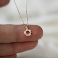 wholesale 9K Gold Wholesale Heart Locket Pendant with Zircon Mini Korean Style Necklace Chain-9K pendant one price (excluding necklace)