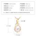 S925 Sterling Silver Geometric Hollow Design Natural Freshwater Pearl Necklace-0-25