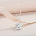 925 Sterling Silver Moissanite 1ct Tapered Baguette Full Diamond Pendant Necklace-0-2