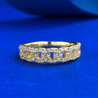 wholesale 925 Silver Metal Material New Product Jewelry Cuban Ring Ins Style Cross-Border Supply-R326 Platinum No. 6